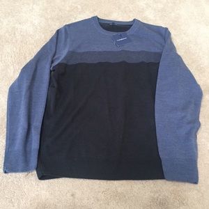 Croft and Barrow - blue color block sweater sz L